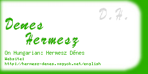 denes hermesz business card